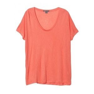 Super Soft Vince Scoop Neck Top in Papaya